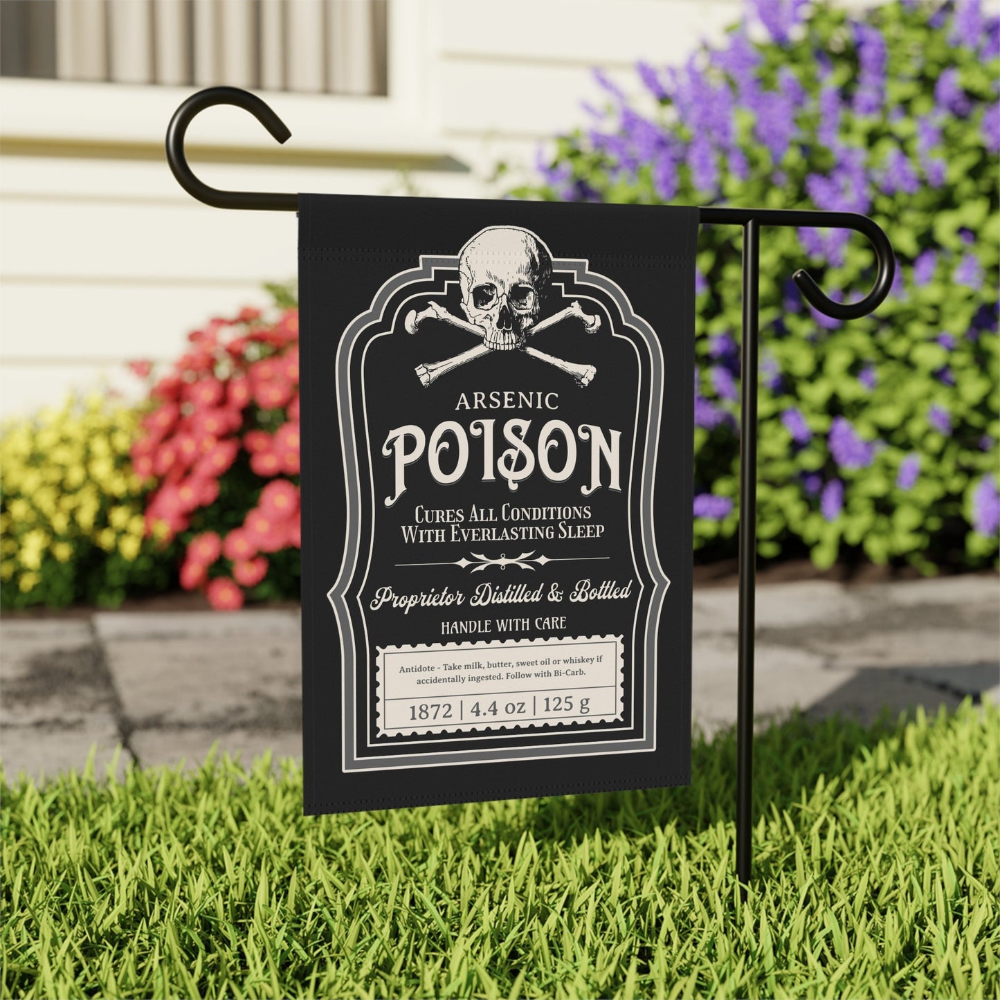 Poison Vintage Halloween Spooky Goth Flag