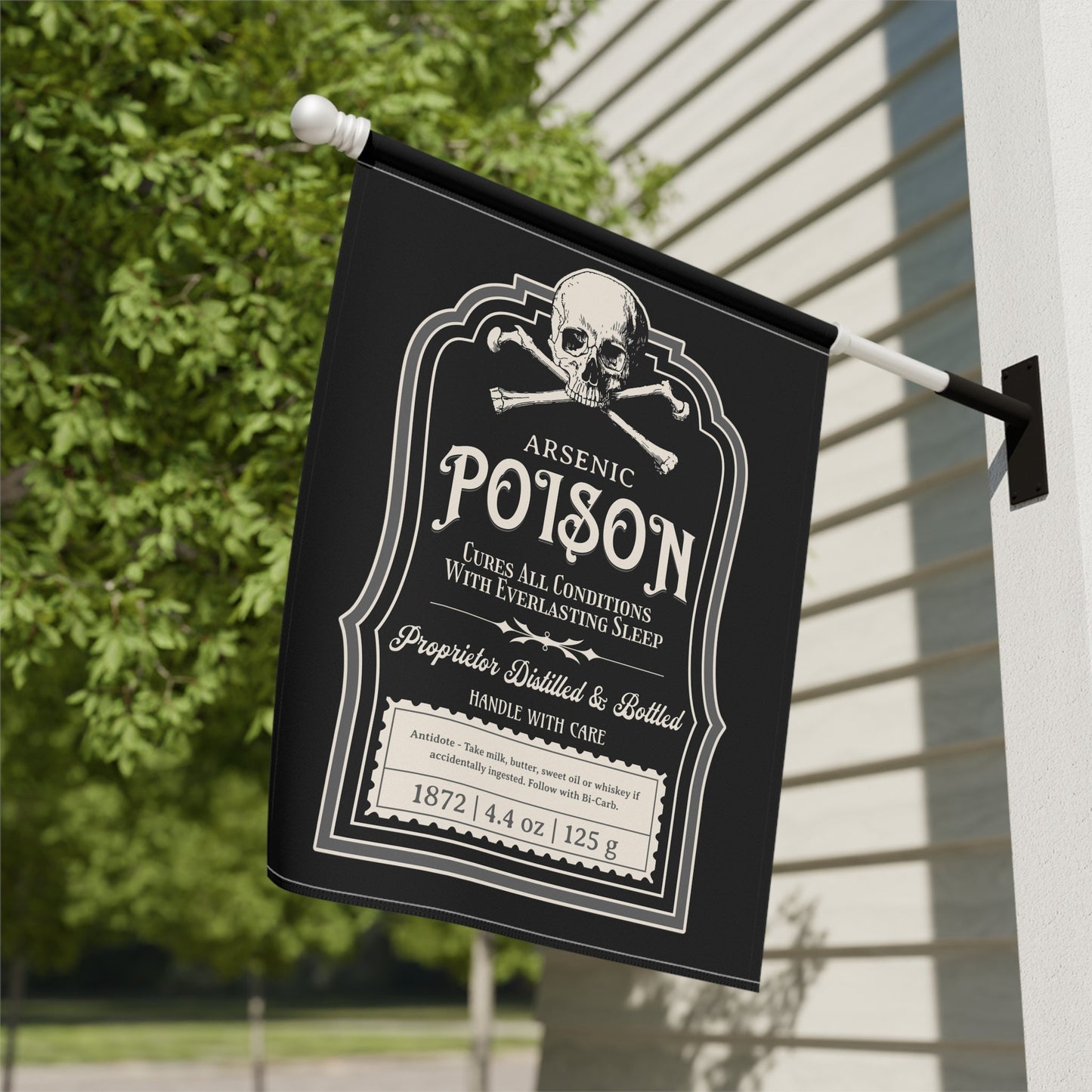 Poison Vintage Halloween Spooky Goth Flag