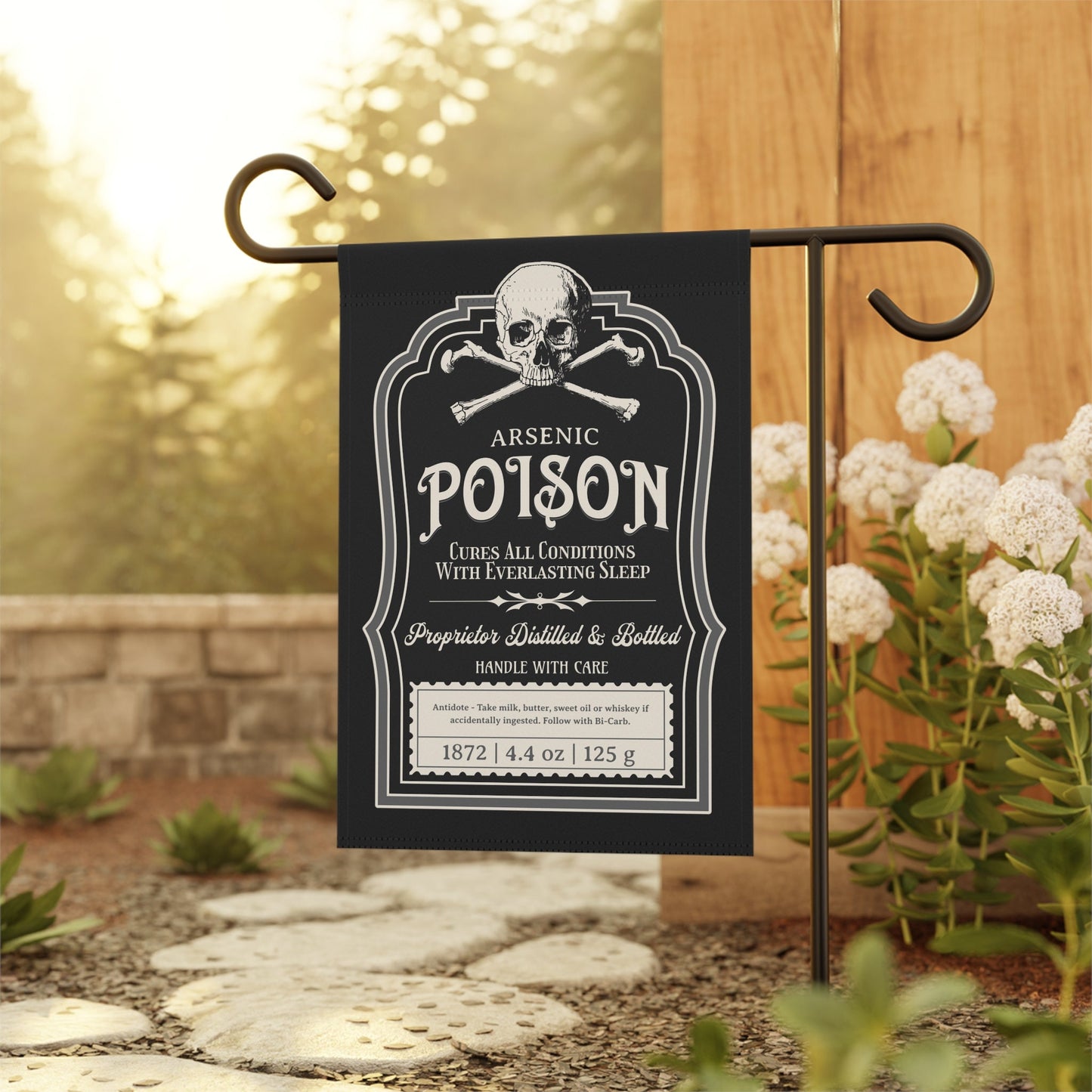 Poison Vintage Halloween Spooky Goth Flag