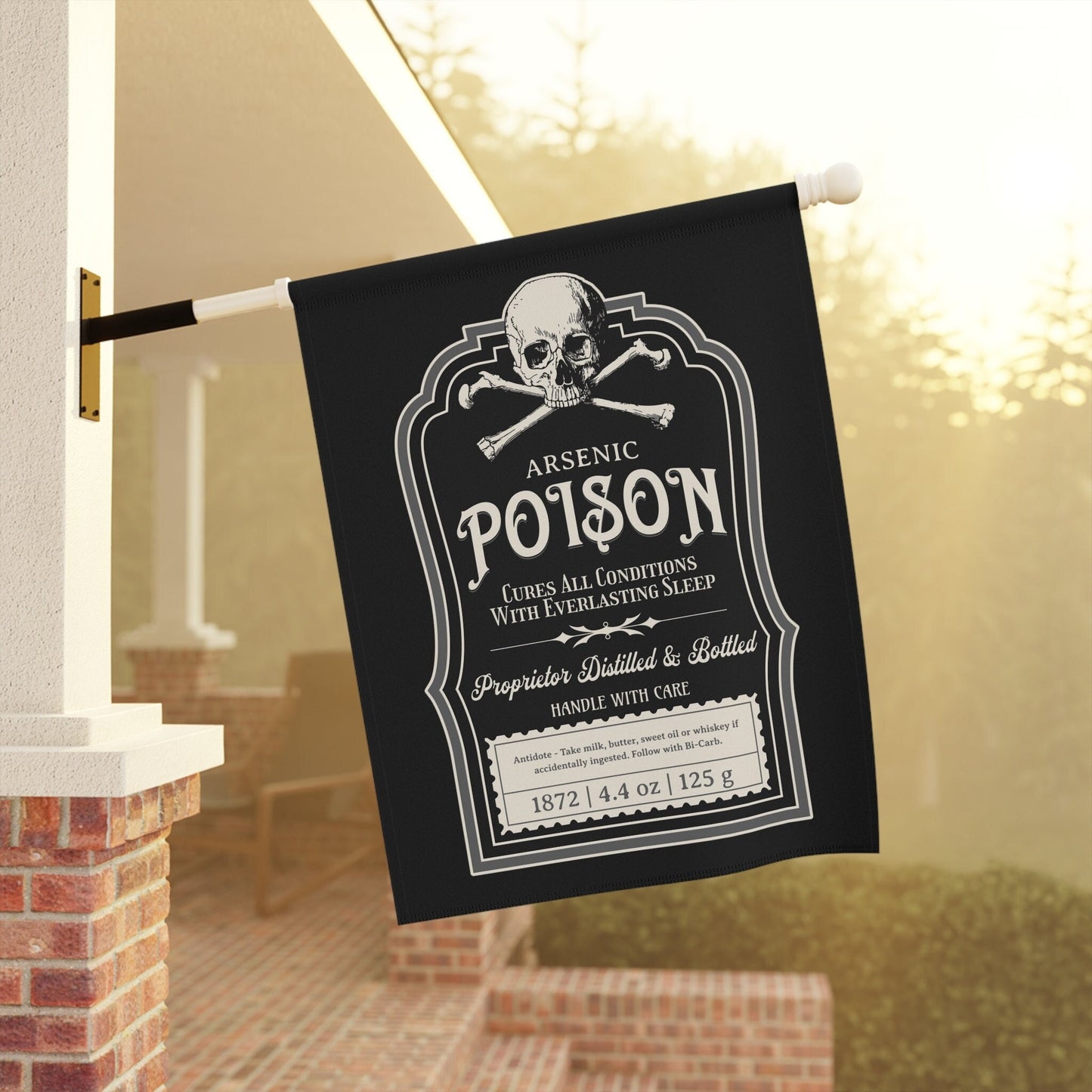 Poison Vintage Halloween Spooky Goth Flag