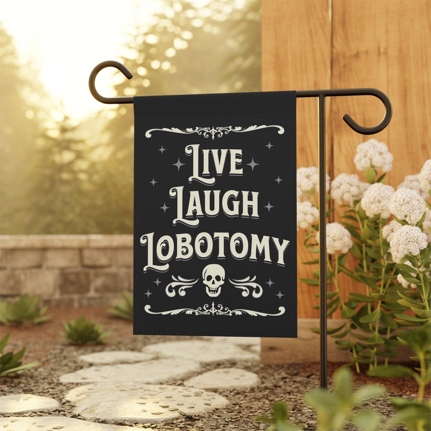 Live Laugh Lobotomy - Vintage Halloween Gothic Flag