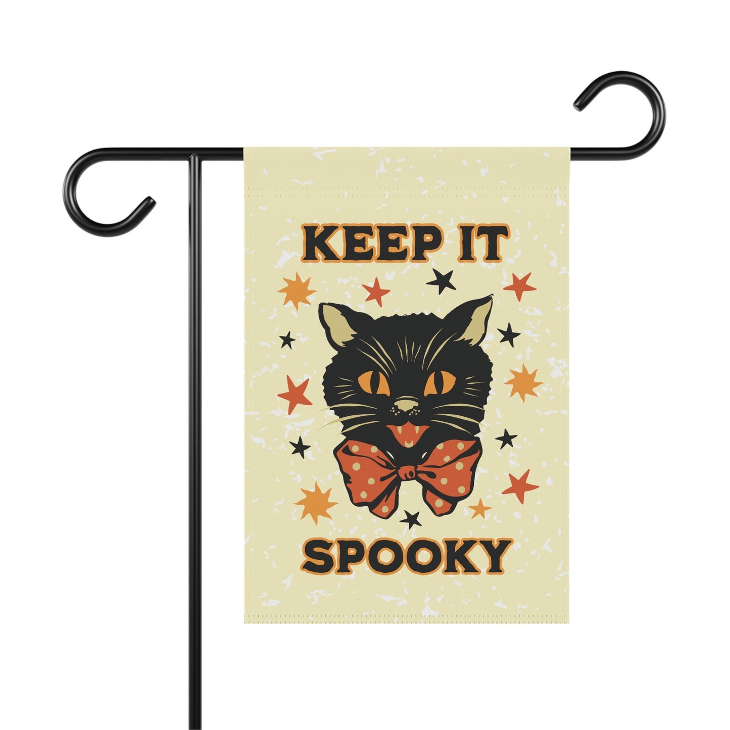 Keep it Spooky - Primitive Halloween Vintage Black Cat Flag