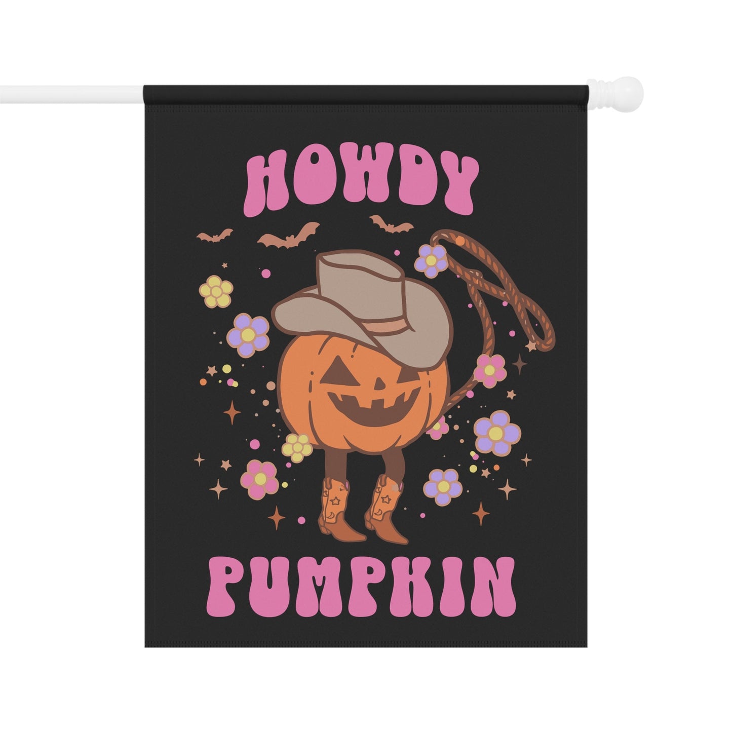 Howdy Pumpkin Western Retro Halloween Flag