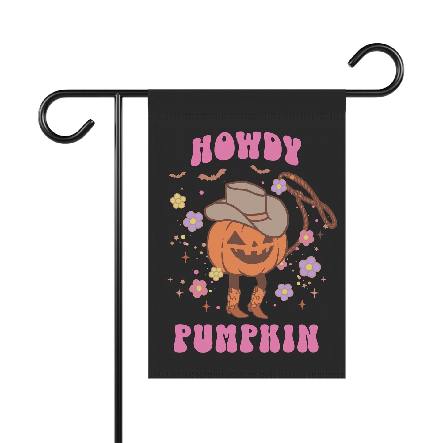 Howdy Pumpkin Western Retro Halloween Flag