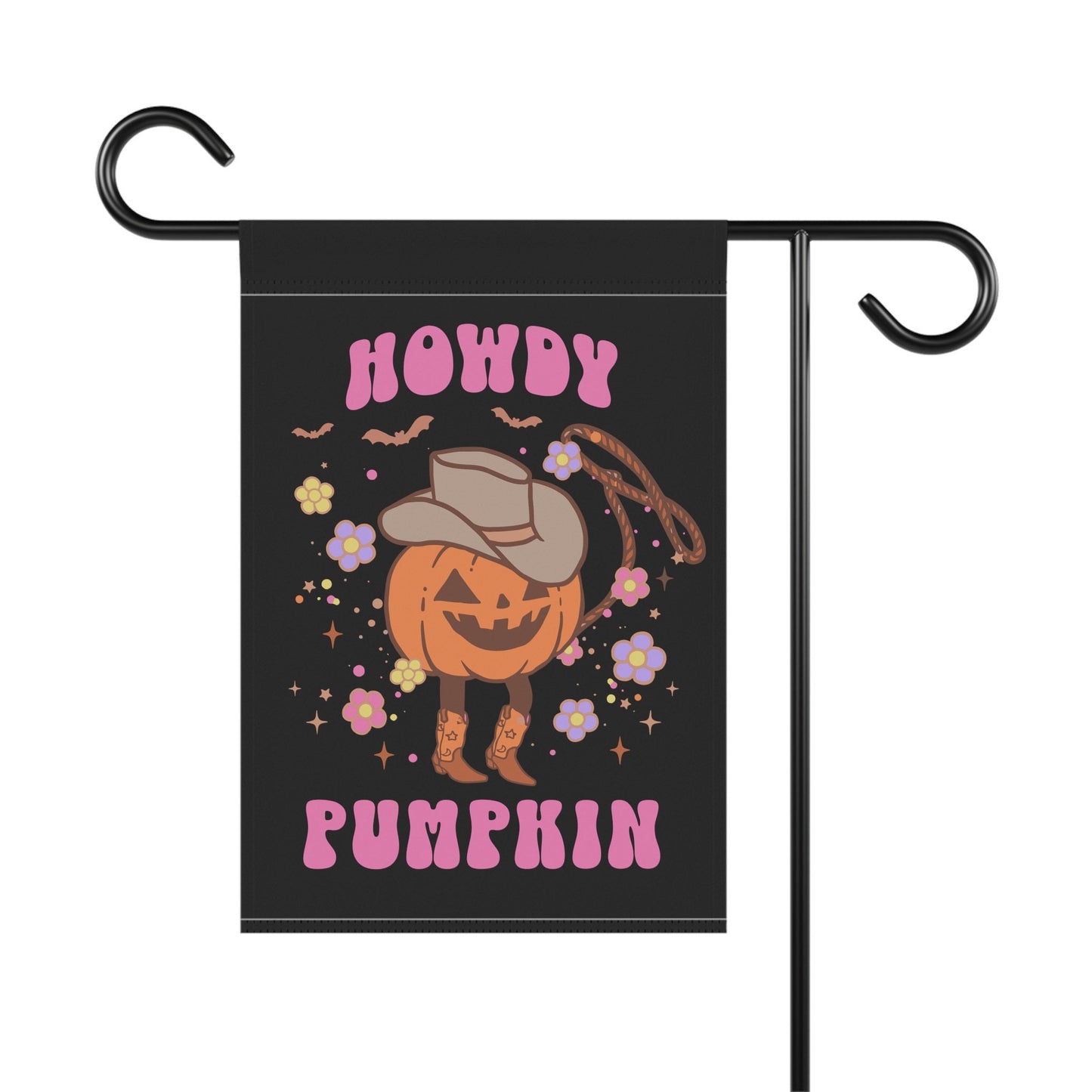 Howdy Pumpkin Western Retro Halloween Flag