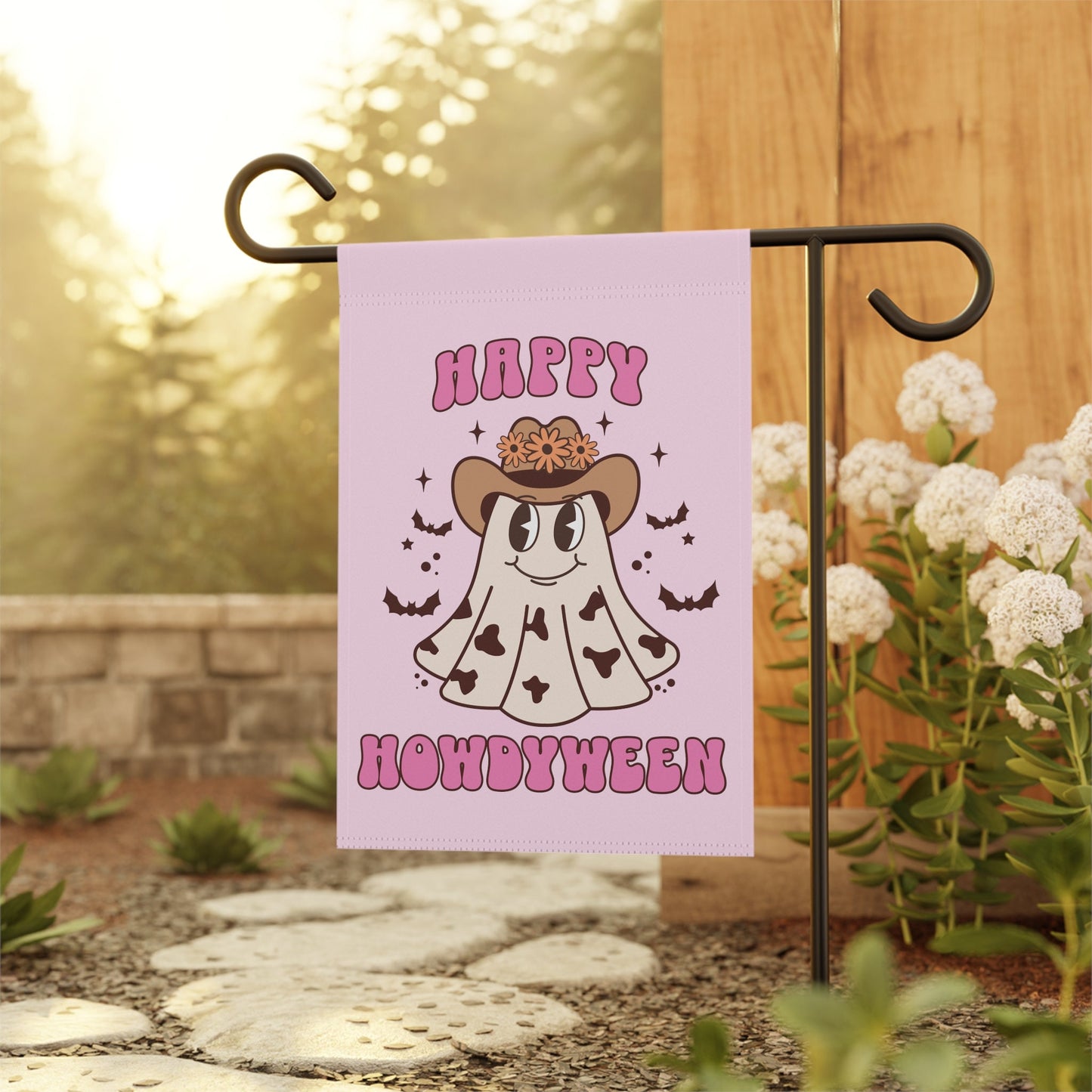 Happy Howdyween - Cute Ghost Western Halloween Flag