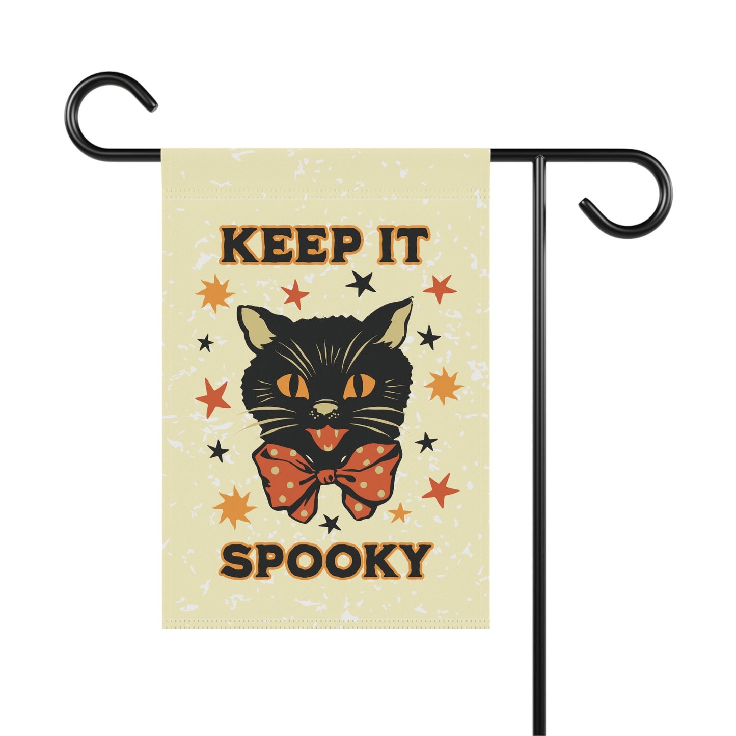 Keep it Spooky - Primitive Halloween Vintage Black Cat Flag