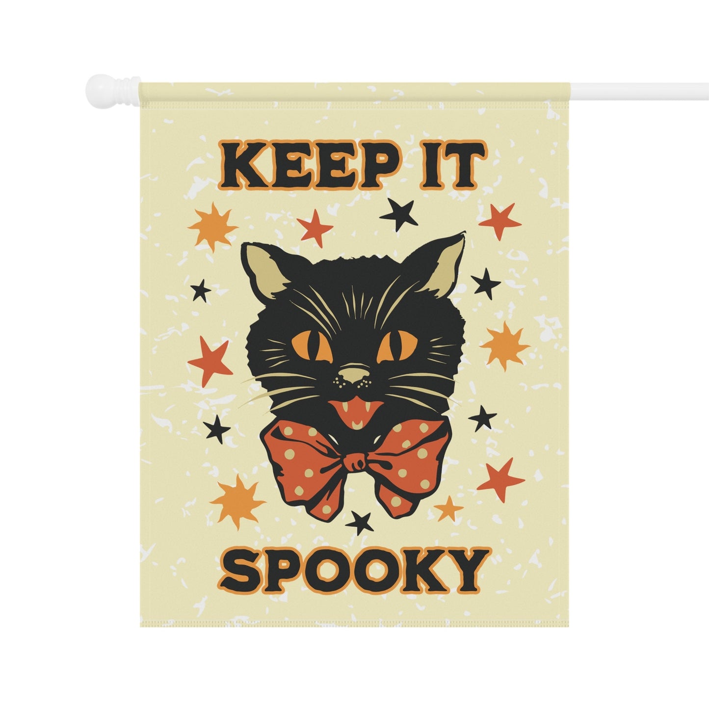 Keep it Spooky - Primitive Halloween Vintage Black Cat Flag