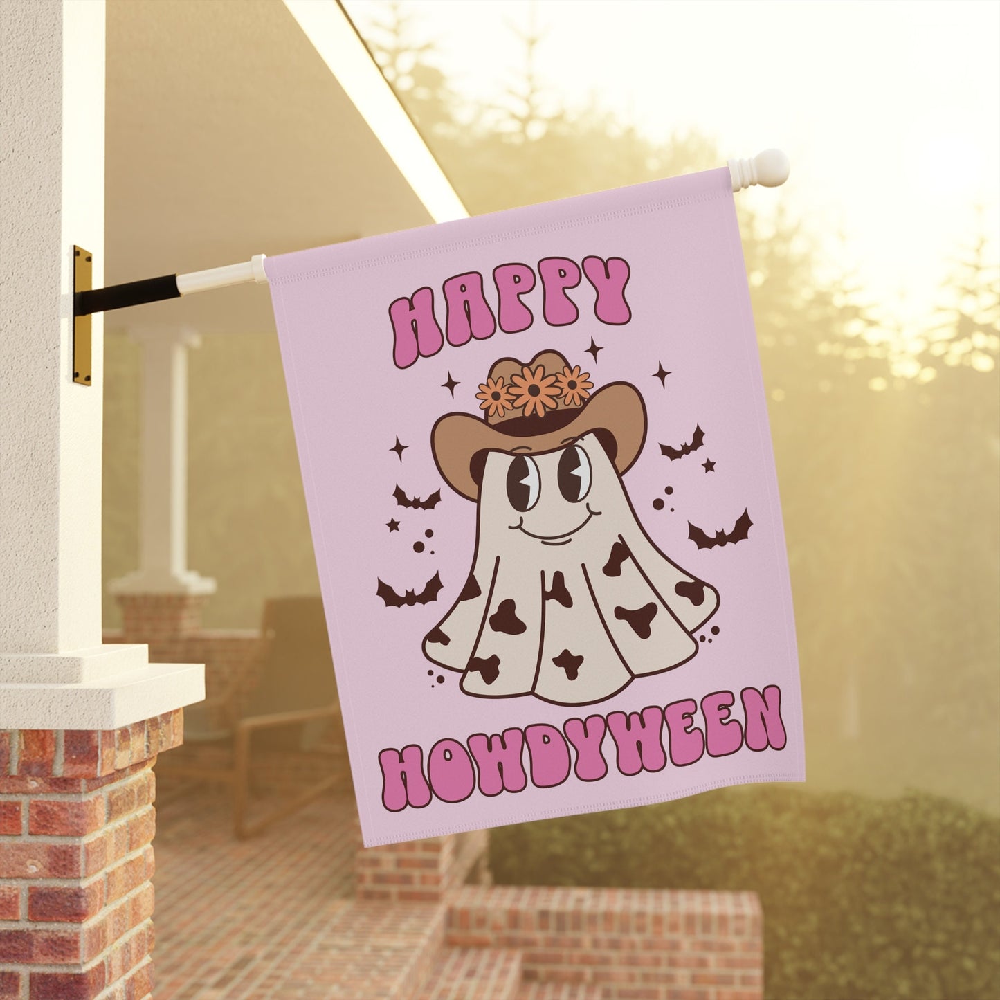 Happy Howdyween - Cute Ghost Western Halloween Flag