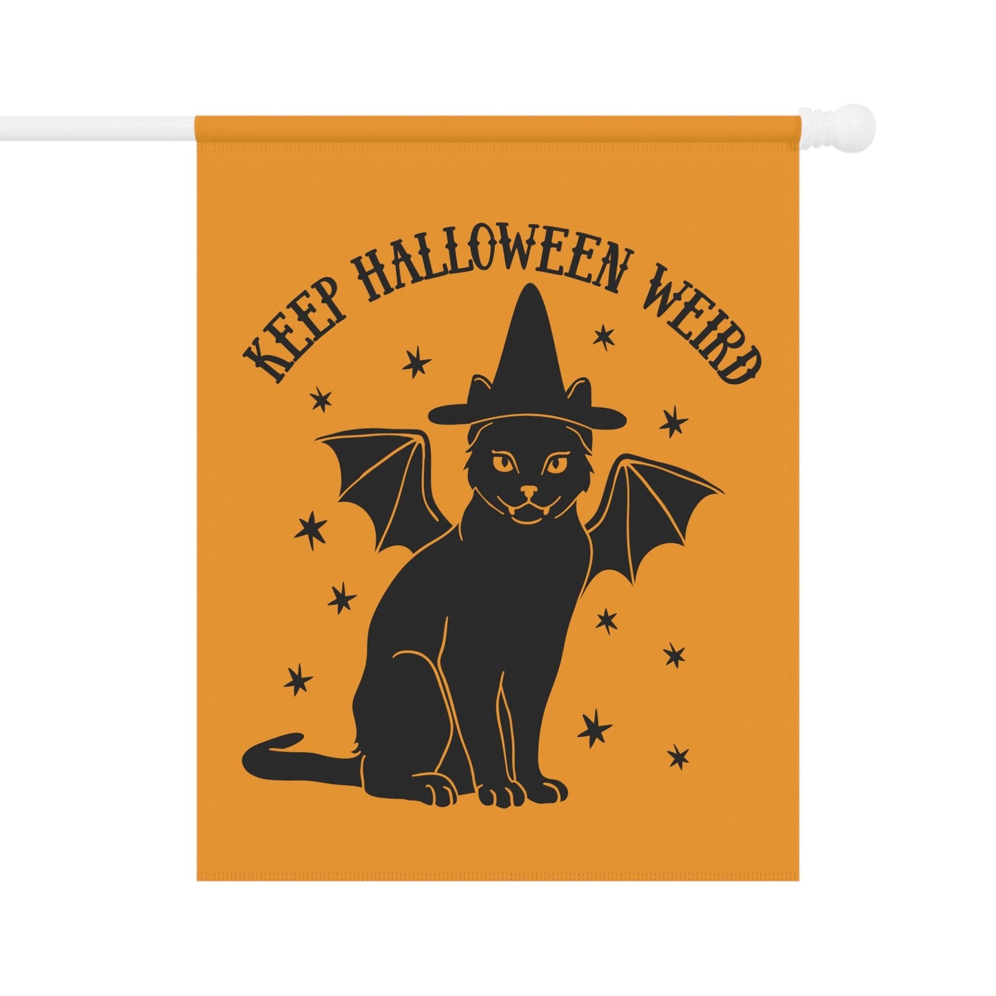 Keep Halloween Weird - Vintage Black Cat Bat Witchy Flag