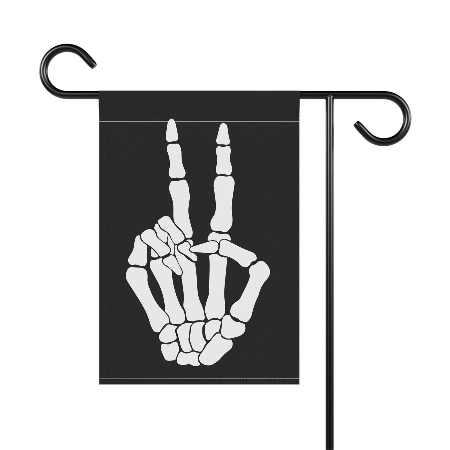 Skeleton Peace Sign - Spooky Emo Halloween Flag