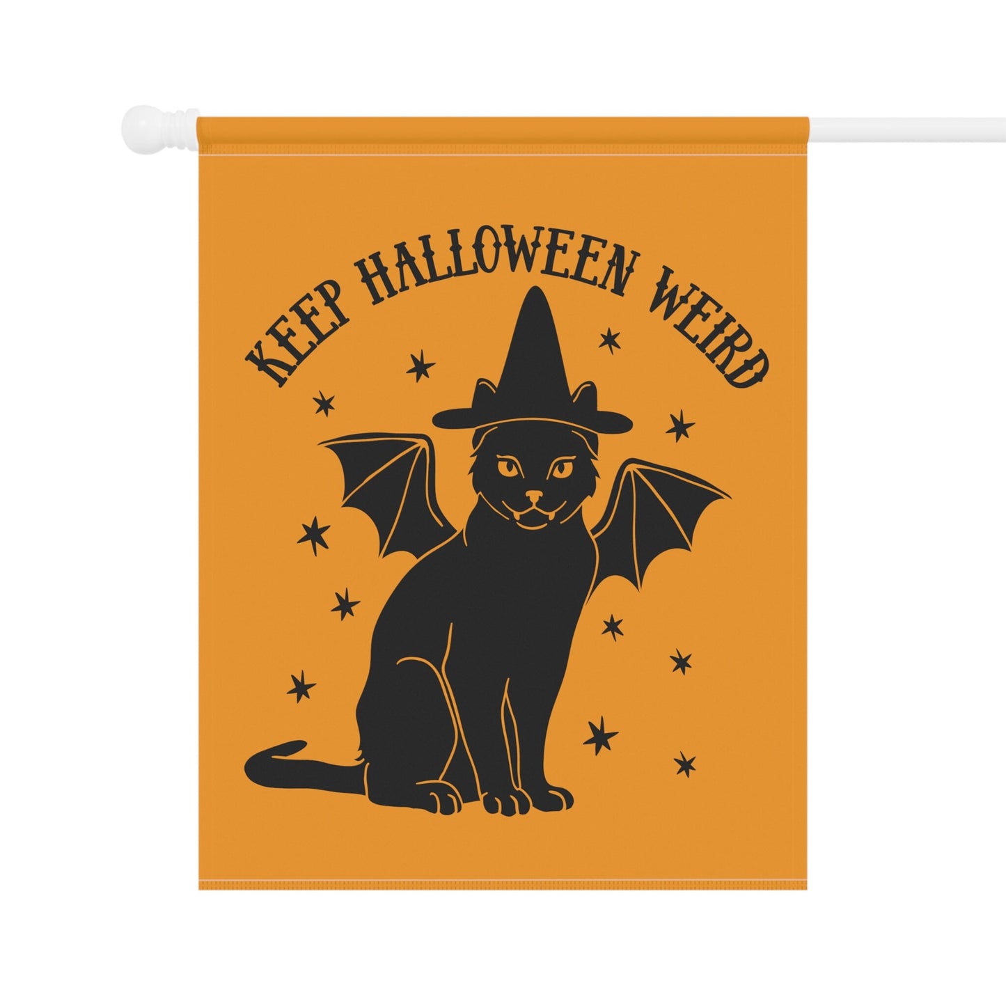 Keep Halloween Weird - Vintage Black Cat Bat Witchy Flag