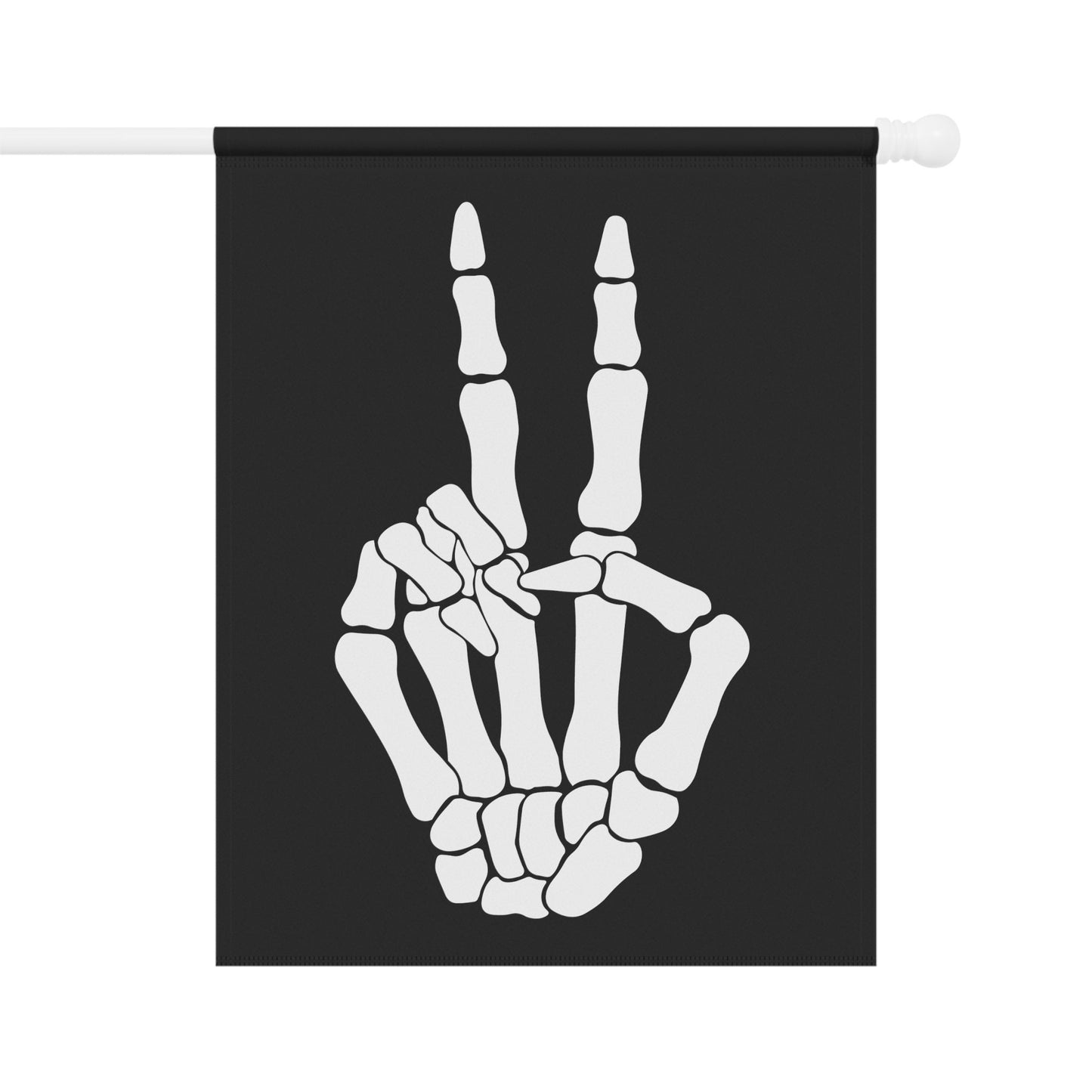 Skeleton Peace Sign - Spooky Emo Halloween Flag