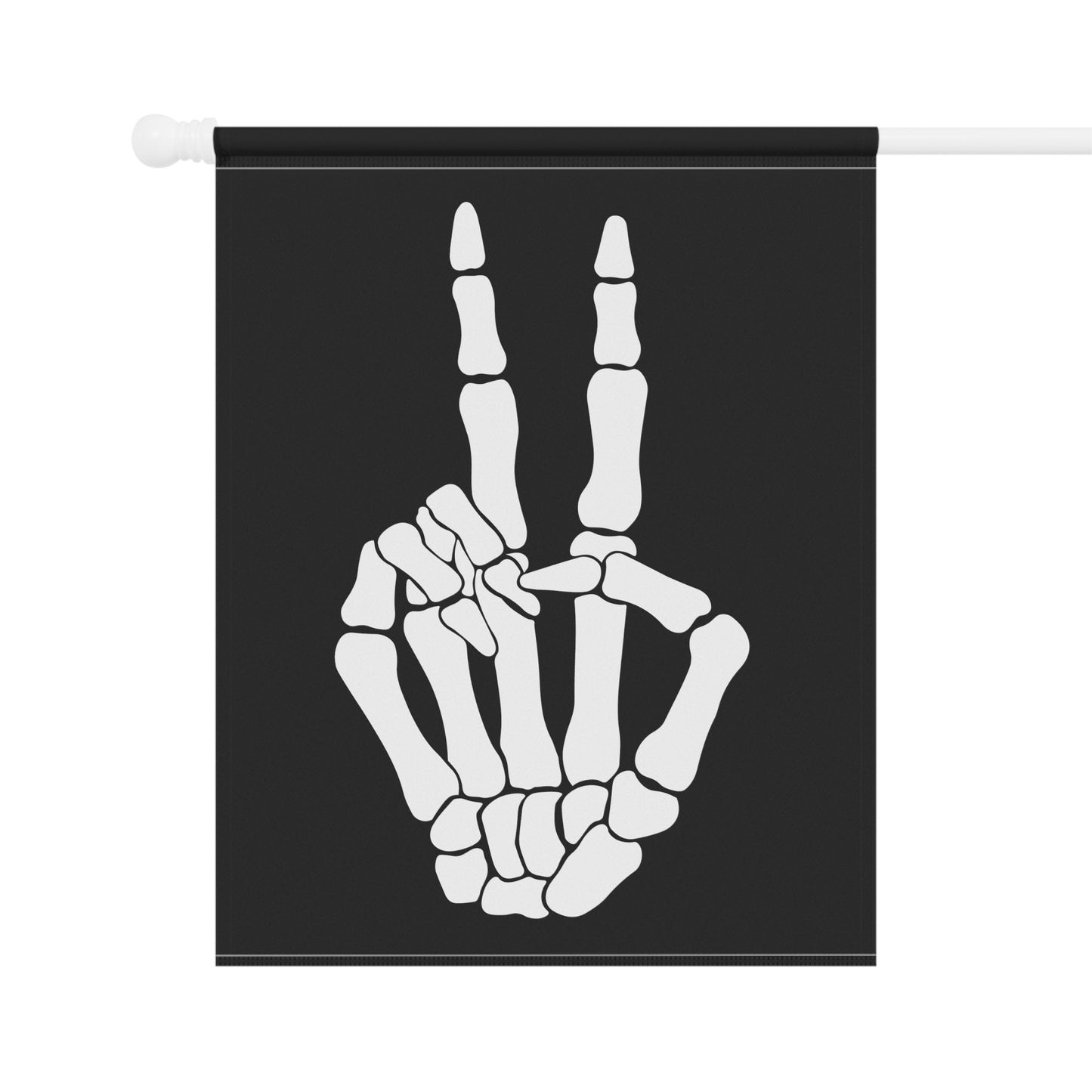 Skeleton Peace Sign - Spooky Emo Halloween Flag