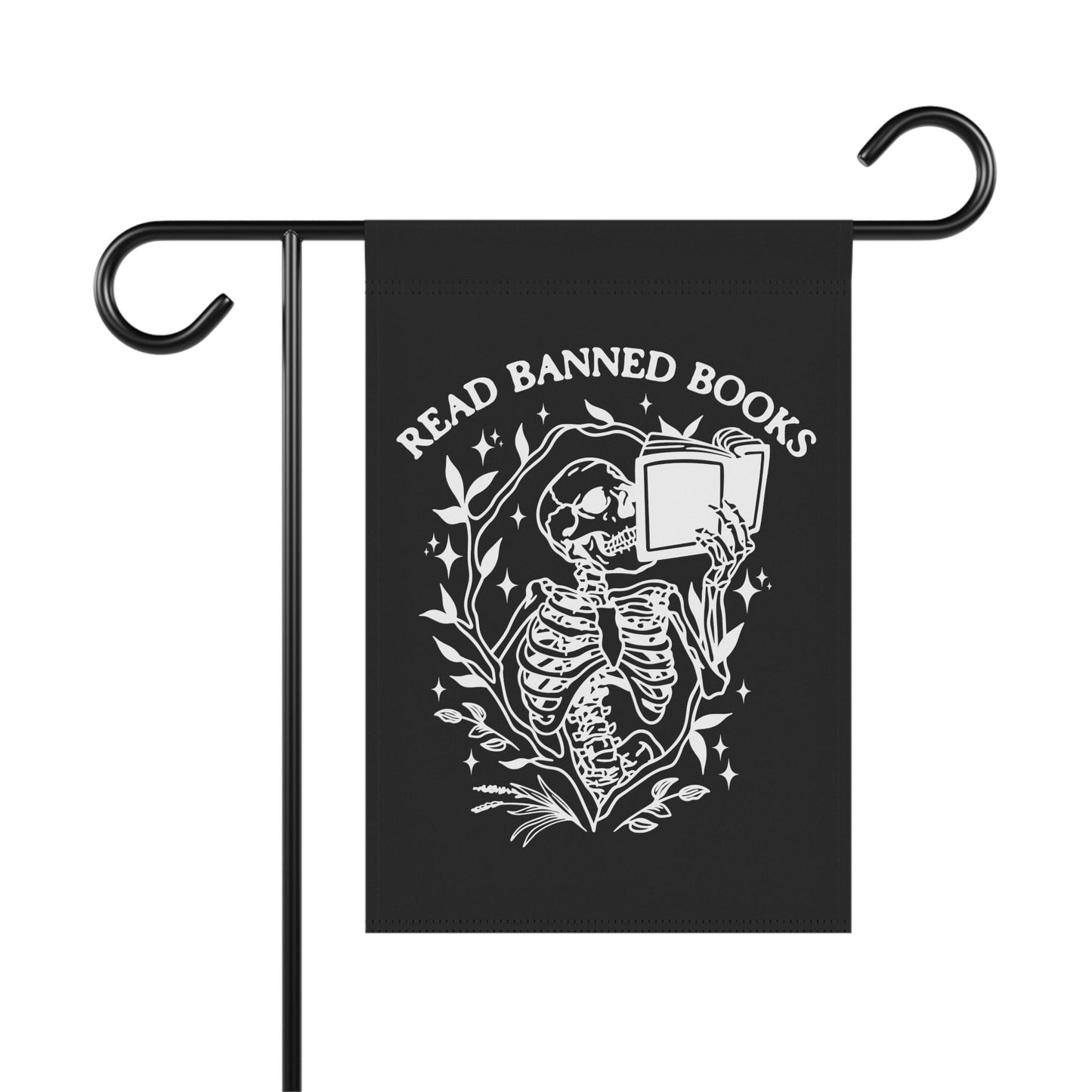 Read Banned Books Skeleton Halloween Black Flag