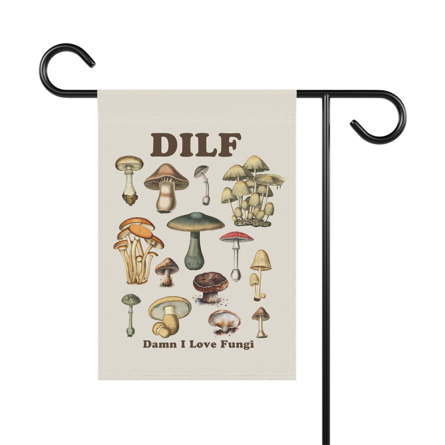 DILF Damn I Love Fungi - Vintage Mushroom Flag