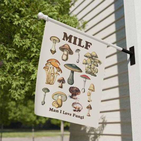 MILF Funny garden flag with mushroom