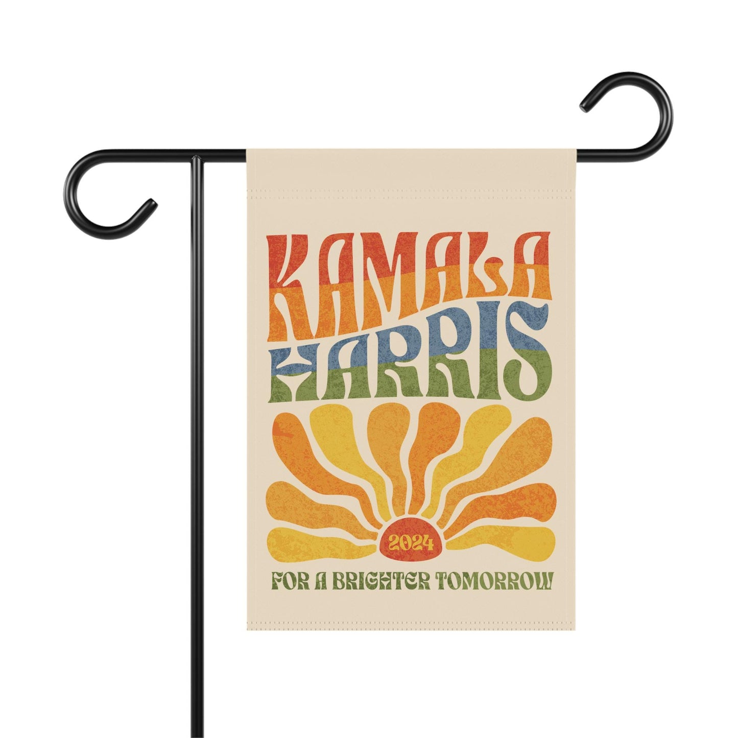 Kamala Harris 2024 House Flag Vintage Boho Rainbow Brighter Tomorrow