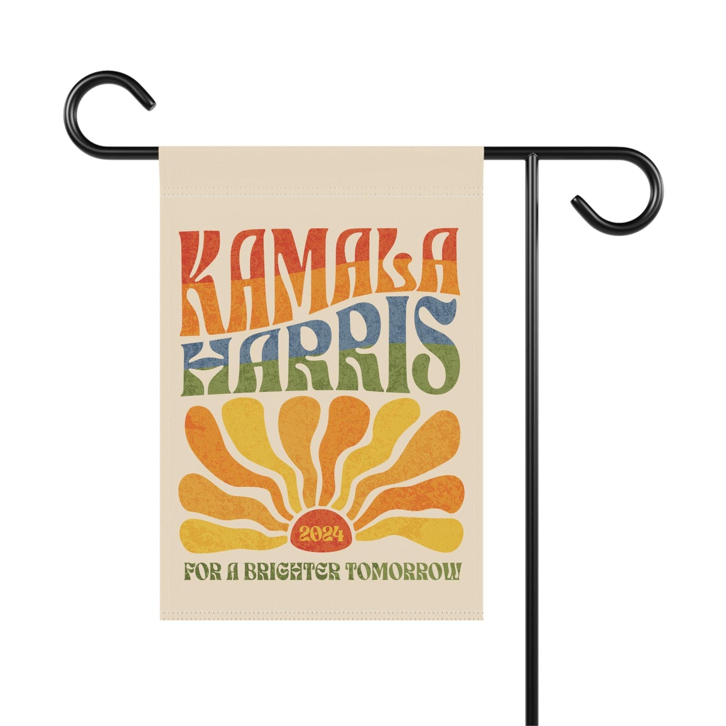 Kamala Harris 2024 House Flag Vintage Boho Rainbow Brighter Tomorrow